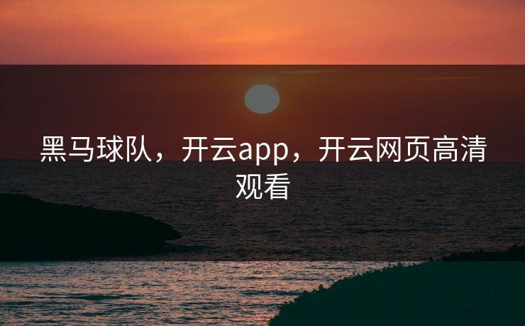 黑马球队，开云app，开云网页高清观看